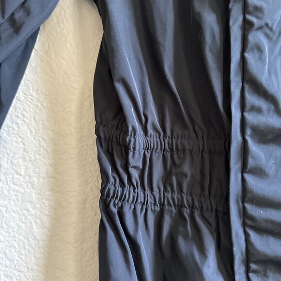 LOGO Instant Chic Black Ruffle Neck Jacket Size S Small Ruched Zip Up NWT - Picture 6 of 9